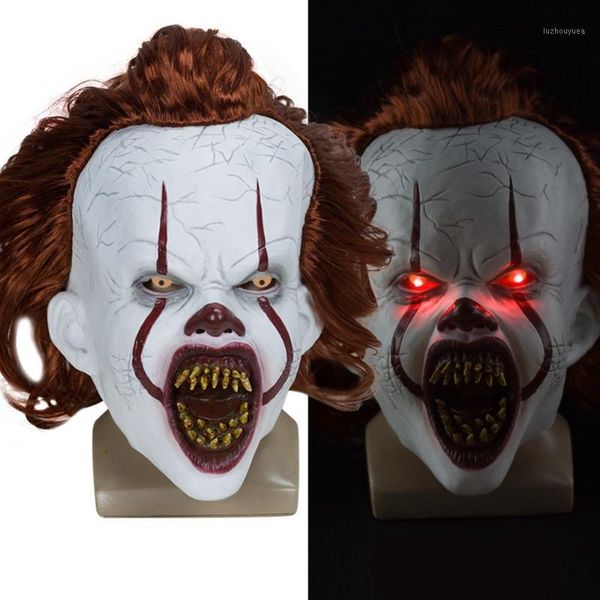 new led stephen king's it mask pennywise horror clown joker mask the eyes shine clown latex halloween cosplay costume props1
new led stephen king's it mask pennywise horror clown joker mask the eyes shine clown latex halloween cosplay costume props1