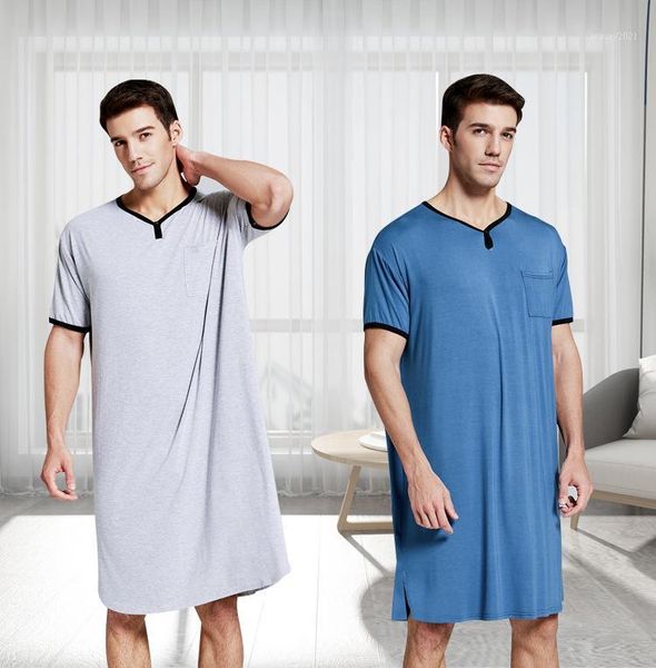 men's sleepwear men solid robe gown cotton summer nightwear plus size 3xl male night sleep shirt loose short sleeve home wear1, Black;brown
men's sleepwear men solid robe gown cotton summer nightwear plus size 3xl male night sleep shirt loose short sleeve home wear1, Black;brown
