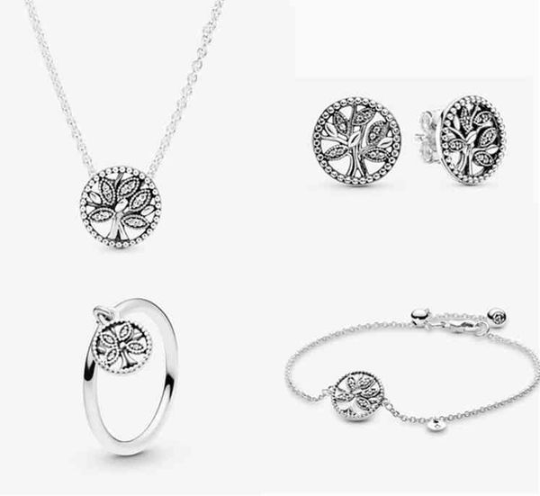 simple tree shaped jewelry set necklace ring earring bracelet for pan dora woman accessories in 925sterling silver
simple tree shaped jewelry set necklace ring earring bracelet for pan dora woman accessories in 925sterling silver