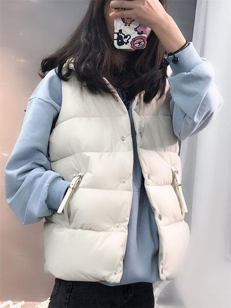 2021 new women down vest cotton padded vest loose autumn winter female waistcoat, Black;white
2021 new women down vest cotton padded vest loose autumn winter female waistcoat, Black;white