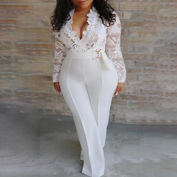 new style v neck white lace jumpsuit long sleeve skinny ol romper women jumpsuit elegant combinaison femme y200422, Black;white
new style v neck white lace jumpsuit long sleeve skinny ol romper women jumpsuit elegant combinaison femme y200422, Black;white