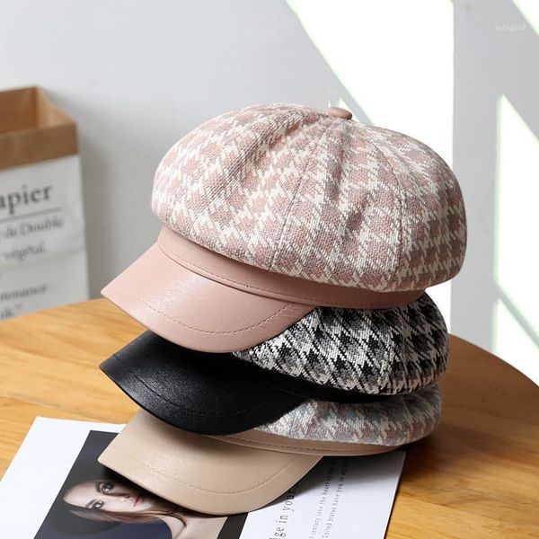 stingy brim hats retro houndstooth octagonal for women autumn winter vintage beret wool casual sboy hat girl female artist caps1, Blue;gray
stingy brim hats retro houndstooth octagonal for women autumn winter vintage beret wool casual sboy hat girl female artist caps1, Blue;gray