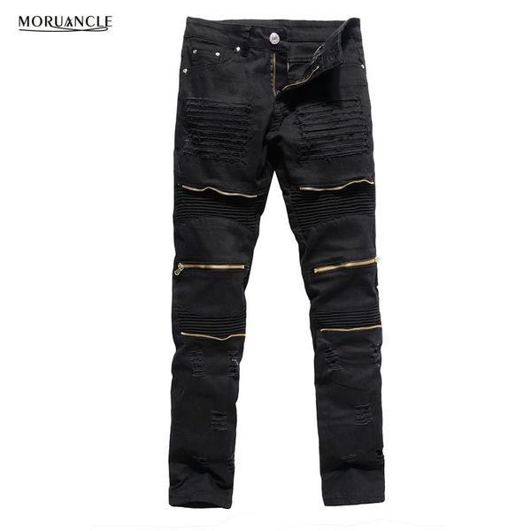 moruancle men's designer ripped biker jeans slim fit distressed moto stretch denim trousers for male gold zipper red black white, Blue
moruancle men's designer ripped biker jeans slim fit distressed moto stretch denim trousers for male gold zipper red black white, Blue