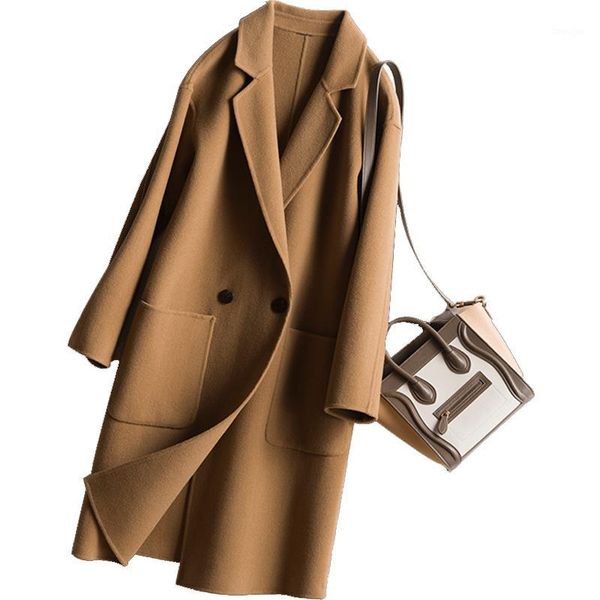 double-sided cashmere coat women mid-length high-end woolen coats women's loose new hepburn trend overcoat1, Black
double-sided cashmere coat women mid-length high-end woolen coats women's loose new hepburn trend overcoat1, Black