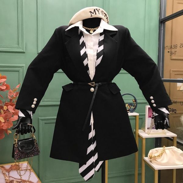 fashion blazer women's autumn 2021 new style design single button high street blazer feminino jacket female long women, White;black
fashion blazer women's autumn 2021 new style design single button high street blazer feminino jacket female long women, White;black