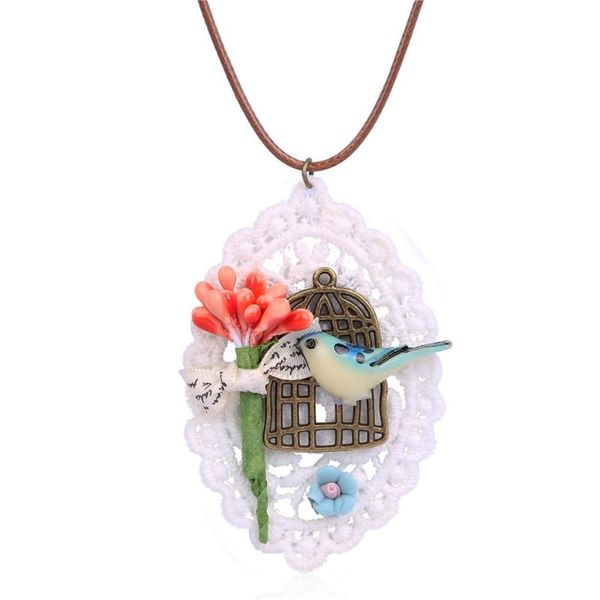 pendant necklaces lace bottom forest resin bird cage flower necklace broches dual-use jewelry vintage wholesale rope chain nt3592, Silver
pendant necklaces lace bottom forest resin bird cage flower necklace broches dual-use jewelry vintage wholesale rope chain nt3592, Silver