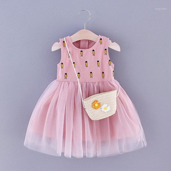 girl's dresses 2021 baby girls summer todder clothes sleeveless pineapple printed party princess cartton dress+ bag 2pics sets 0-4y1, Red;yellow
girl's dresses 2021 baby girls summer todder clothes sleeveless pineapple printed party princess cartton dress+ bag 2pics sets 0-4y1, Red;yellow
