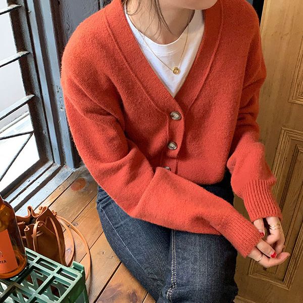 2021 new 7 colour autumn korean style cleavage v cardigan female sweater soft knitted (x1643 kj28, White;black
2021 new 7 colour autumn korean style cleavage v cardigan female sweater soft knitted (x1643 kj28, White;black