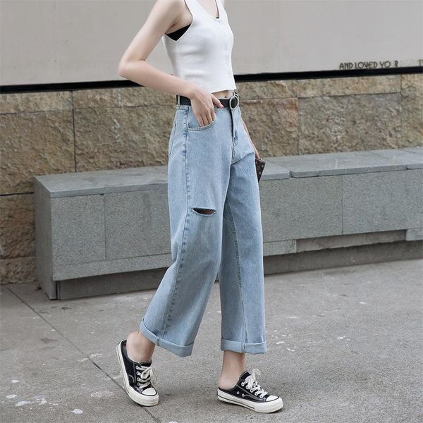 женщина джинсы рваные высокой талией одежда wide leg denim одежда streetwear урожай качество 2020 мода harajuku прямые брюки, Blue
женщина джинсы рваные высокой талией одежда wide leg denim одежда streetwear урожай качество 2020 мода harajuku прямые брюки, Blue