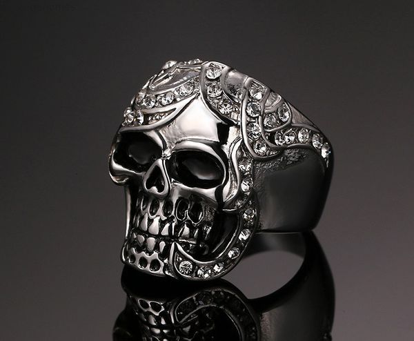 men's titanium steel cz diamond fashion hallowmas skull punk ring rc-125 mix size 8-12#, Silver
men's titanium steel cz diamond fashion hallowmas skull punk ring rc-125 mix size 8-12#, Silver
