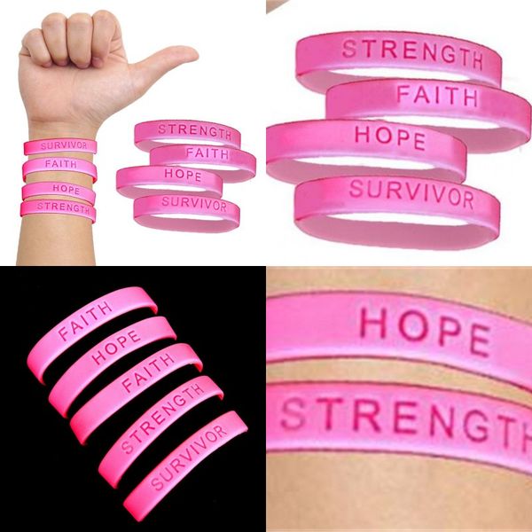 bracelets pink hope faith strength survivor self improvement wristbands silica gel popular creative bangles factory direct selling 1 5jh p1
bracelets pink hope faith strength survivor self improvement wristbands silica gel popular creative bangles factory direct selling 1 5jh p1