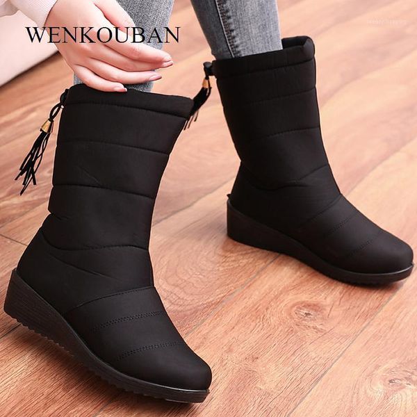 2020 winter boots women waterproof snow boots female plush shoes ladies mid-calf platform casual fur wedge botines mujer1, Black
2020 winter boots women waterproof snow boots female plush shoes ladies mid-calf platform casual fur wedge botines mujer1, Black