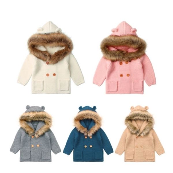 2019 fashion sweater cute fur collar animal hooded knitting coat autumn winter warm clothes for baby girl boy 1029, Blue;gray
2019 fashion sweater cute fur collar animal hooded knitting coat autumn winter warm clothes for baby girl boy 1029, Blue;gray