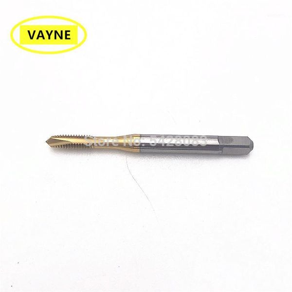 vayne hsse metric spiral pointed taps with tin coated m4*0.7 m4.5*0.75 and fine thread screw tapsm4/4.5*0.5 m4/4.5*0.35 m4*0.751
vayne hsse metric spiral pointed taps with tin coated m4*0.7 m4.5*0.75 and fine thread screw tapsm4/4.5*0.5 m4/4.5*0.35 m4*0.751