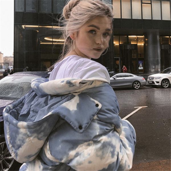 women designers clothes 2020 explosions tie-dye printed slim hooded cardigan casual cotton-padded jacket women clothes blue, Black
women designers clothes 2020 explosions tie-dye printed slim hooded cardigan casual cotton-padded jacket women clothes blue, Black