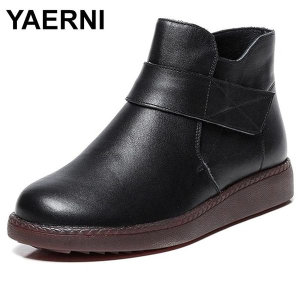 boots yaerni women 100% genuine leather vintage style flat booties soft cowhide women's shoes ankle female e611, Black
boots yaerni women 100% genuine leather vintage style flat booties soft cowhide women's shoes ankle female e611, Black