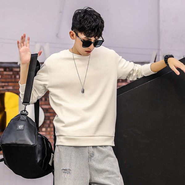 white 2020 new autumn / winter pure pullover leisure sports trend versatile men's sweater, Gray 
white 2020 new autumn / winter pure pullover leisure sports trend versatile men's sweater, Gray