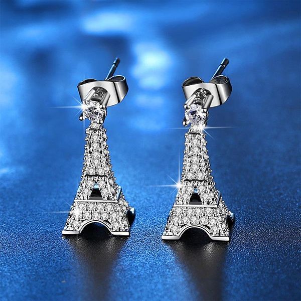 simple and stylish personality all-match micro-inlaid zircon three-dimensional eiffel tower earrings, Golden;silver
simple and stylish personality all-match micro-inlaid zircon three-dimensional eiffel tower earrings, Golden;silver