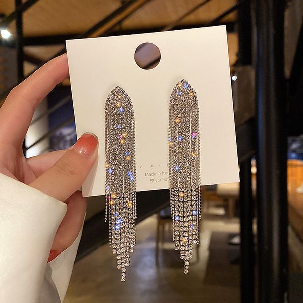 fashion 925 silver needle full diamond geometric triangle earrings european and american fashion long tassel eardrops net red fashion person, Golden
fashion 925 silver needle full diamond geometric triangle earrings european and american fashion long tassel eardrops net red fashion person, Golden