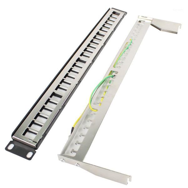 19''1u metal shielded 24 port patch panel ftp cabinet rack distribution frame rj45 network cable adapter cat6 7 5 keystone jack1
19''1u metal shielded 24 port patch panel ftp cabinet rack distribution frame rj45 network cable adapter cat6 7 5 keystone jack1