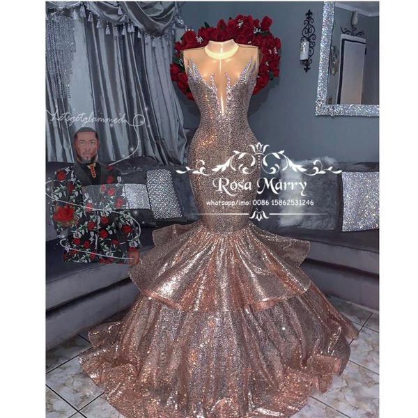 party dresses rose gold sequined mermaid prom 2k20 plus size illusion arabic african girls pageant 2021 formal evening gowns, White;black
party dresses rose gold sequined mermaid prom 2k20 plus size illusion arabic african girls pageant 2021 formal evening gowns, White;black