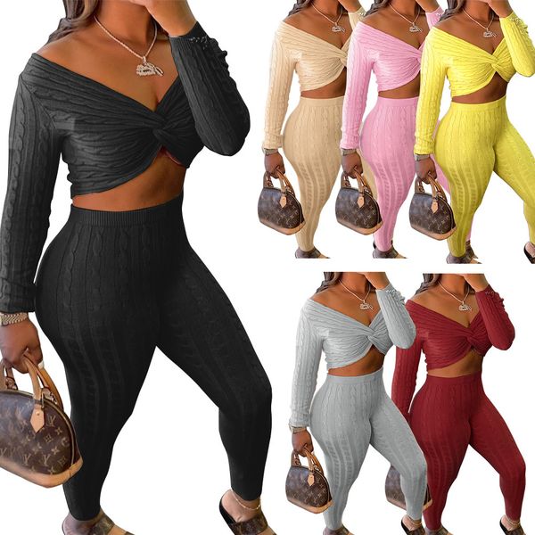 women new solid sweater two piece set tracksuits v neck off shoulder long sleeve twist crop pencil pants fashion suit, Gray
women new solid sweater two piece set tracksuits v neck off shoulder long sleeve twist crop pencil pants fashion suit, Gray