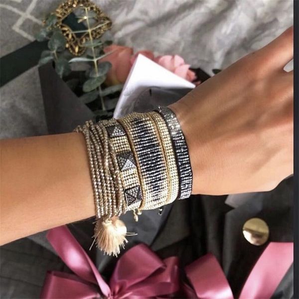 beaded, strands zhongvi miyuki bracelets 2021 mexican bracelet for women jewelry adjustable handmade beaded jewellery wholesale accessories, Black
beaded, strands zhongvi miyuki bracelets 2021 mexican bracelet for women jewelry adjustable handmade beaded jewellery wholesale accessories, Black