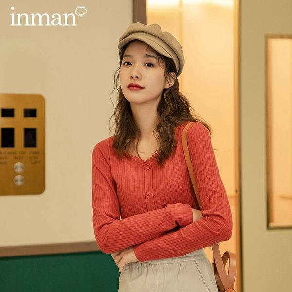 inman autumn winter women new arrival causal basic lace joint collar long sleeve elastic cotton t-shirt 201028, White
inman autumn winter women new arrival causal basic lace joint collar long sleeve elastic cotton t-shirt 201028, White