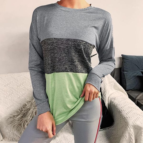round neck long sleeve t-shirt, casual women's three color splicing long sleeve shirt, in autumn and winter1, White
round neck long sleeve t-shirt, casual women's three color splicing long sleeve shirt, in autumn and winter1, White