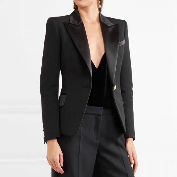 new design black women's jacket satin blazer collar suit classic single button one button ladies women blazer high quality, White;black
new design black women's jacket satin blazer collar suit classic single button one button ladies women blazer high quality, White;black