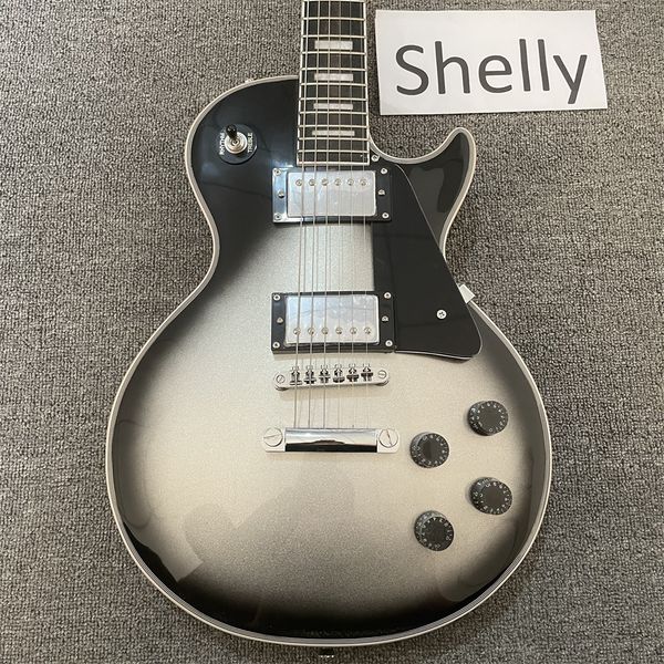 new arrive silverburst electric guitar, ebony fingerboard, real p shows made in china
new arrive silverburst electric guitar, ebony fingerboard, real p shows made in china