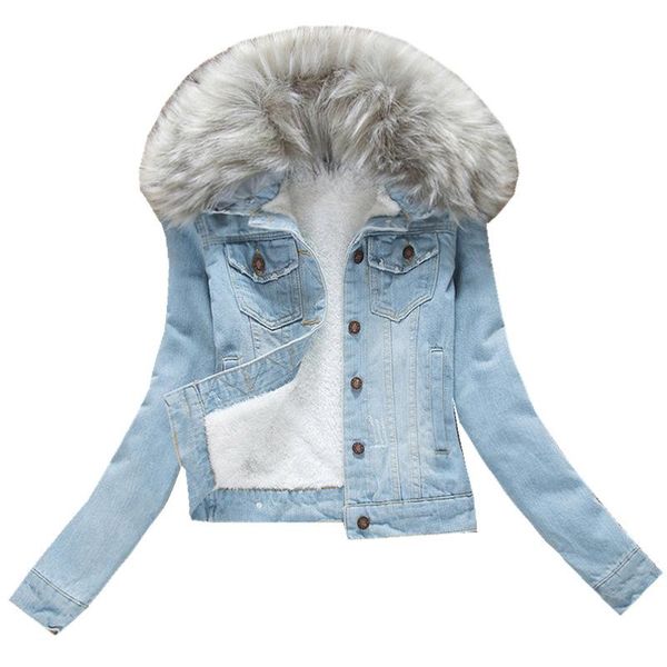 women's jackets 2021 denim jacket fur collar warm parka winter basic bomber jean coat women lamb padded outwear female thicken chaqueta, Black;brown
women's jackets 2021 denim jacket fur collar warm parka winter basic bomber jean coat women lamb padded outwear female thicken chaqueta, Black;brown
