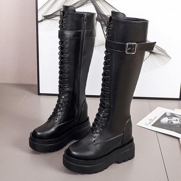 boots rimocy 2021 fashion buckle lace up platform women autumn winter ladies chunky shoes pu leather knee high long botas1, Black
boots rimocy 2021 fashion buckle lace up platform women autumn winter ladies chunky shoes pu leather knee high long botas1, Black