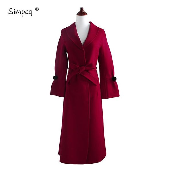 sashes slim collar full sale winter coat sobretudo autumn and new ladies five buckle over the knee long cashmere, Black
sashes slim collar full sale winter coat sobretudo autumn and new ladies five buckle over the knee long cashmere, Black