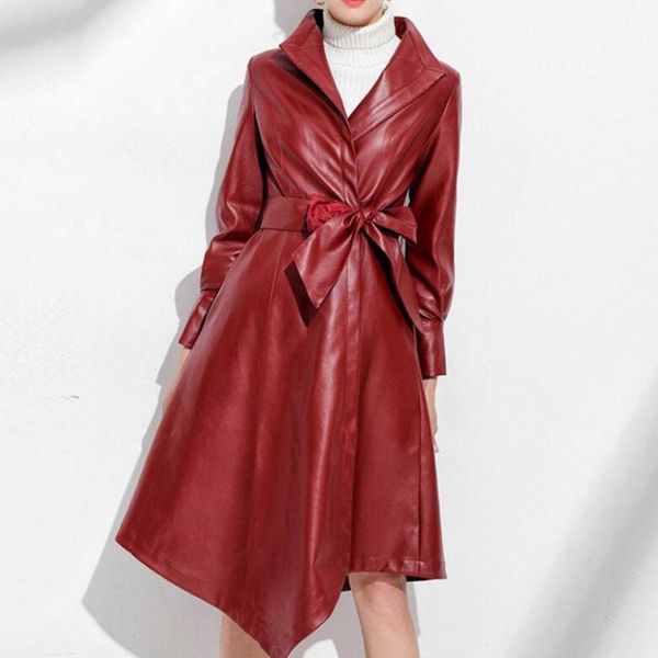 2019 new trench coat manteau femme irregular leather female sheep skin mid-long windbreaker slim fashion casaco feminino c1561, Tan;black
2019 new trench coat manteau femme irregular leather female sheep skin mid-long windbreaker slim fashion casaco feminino c1561, Tan;black