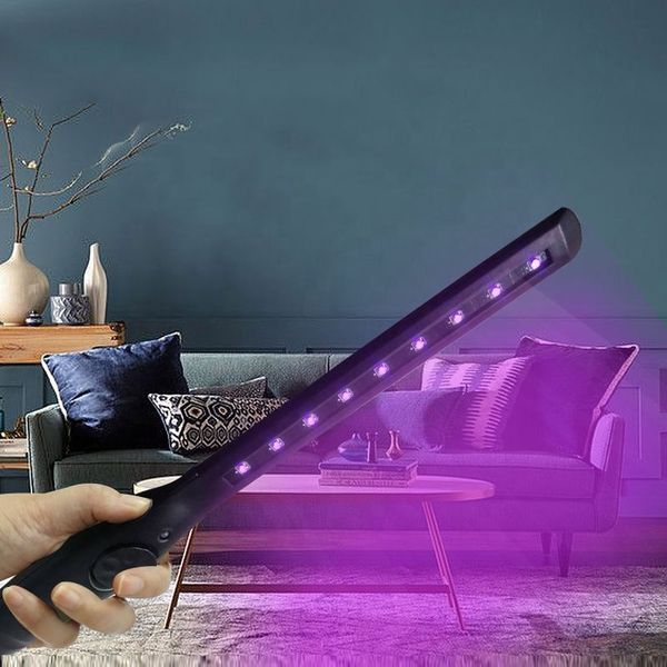 portable led uvc ultraviolet strong light disinfection stick handhold light lamp disinfection uv sterilizer stick