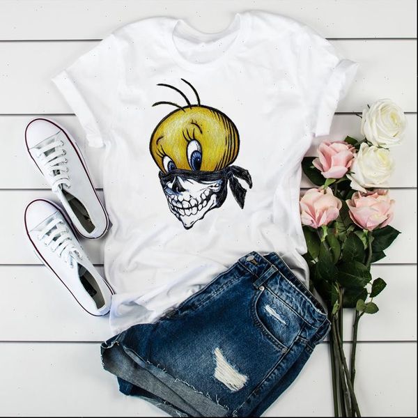 women duck scary cartoon funny fashion print clothes ladies womens t shirt graphic clothes female tumblr t shirt t shirts, White 
women duck scary cartoon funny fashion print clothes ladies womens t shirt graphic clothes female tumblr t shirt t shirts, White