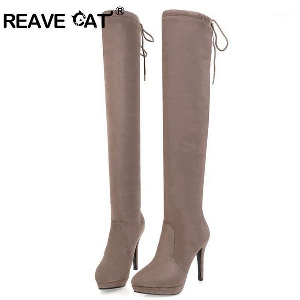 reave cat 2020 solid winter boots over the knee high heel women boots thin heel ladies candy color shoes women a10311, Black
reave cat 2020 solid winter boots over the knee high heel women boots thin heel ladies candy color shoes women a10311, Black