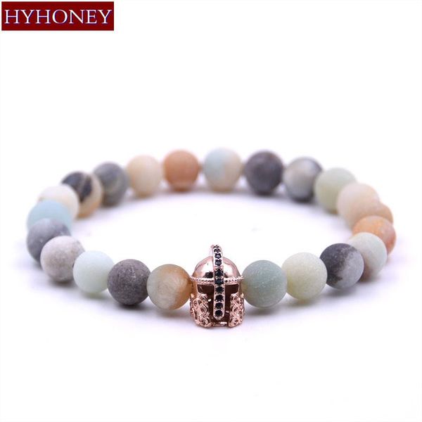 charm bracelets hyhoney micro pave cz helmet 8mm frosted amazonite natural stone for women elasticity bracelet men pulseras, Golden;silver
charm bracelets hyhoney micro pave cz helmet 8mm frosted amazonite natural stone for women elasticity bracelet men pulseras, Golden;silver