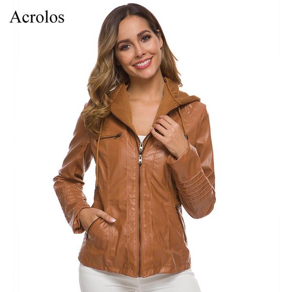 pu leather jacket women hooded long sleeve zipper slim coat 2020 streetwear motorbike outerwear female jackets plus size 7xl, Black;brown
pu leather jacket women hooded long sleeve zipper slim coat 2020 streetwear motorbike outerwear female jackets plus size 7xl, Black;brown
