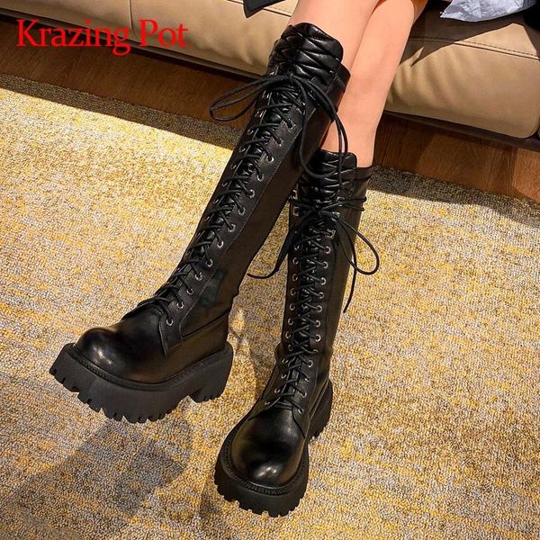krazing pot 2020 motorcycle boots cow leather round toe high heel fashion solid beauty lady casual knee-high boots l68, Black
krazing pot 2020 motorcycle boots cow leather round toe high heel fashion solid beauty lady casual knee-high boots l68, Black