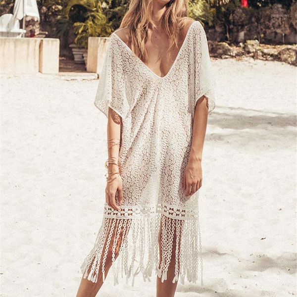 new lace swimsuit bikini cover up sarong summer beach white dress for women tassel swimwear tunic cover ups sarong 2020, White;black
new lace swimsuit bikini cover up sarong summer beach white dress for women tassel swimwear tunic cover ups sarong 2020, White;black