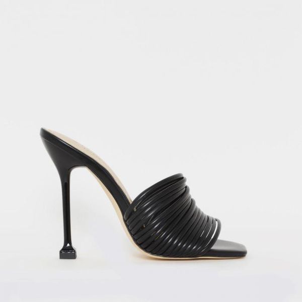 new stiletto stiletto heels for square-toed women in fall 2021, Black