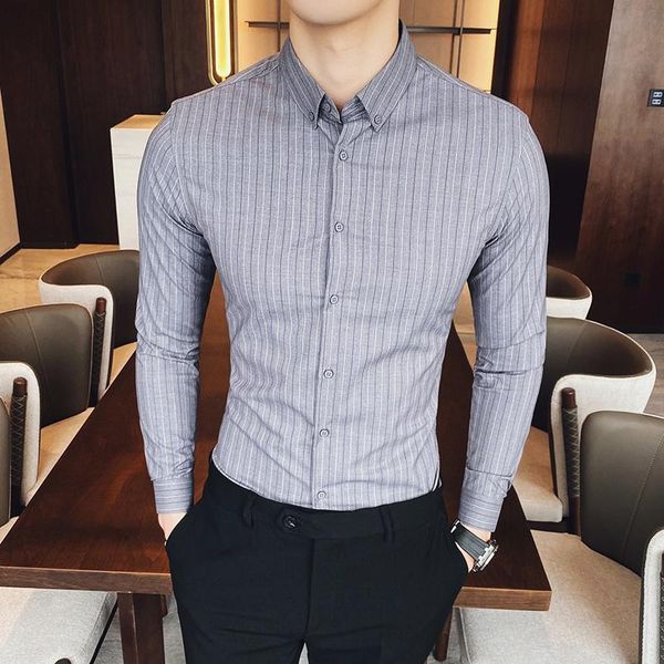 men's casual shirts 2021 spring striped shirt men long sleeve slim dress streetwear social formal business blouse camisa masculina, White;black
men's casual shirts 2021 spring striped shirt men long sleeve slim dress streetwear social formal business blouse camisa masculina, White;black