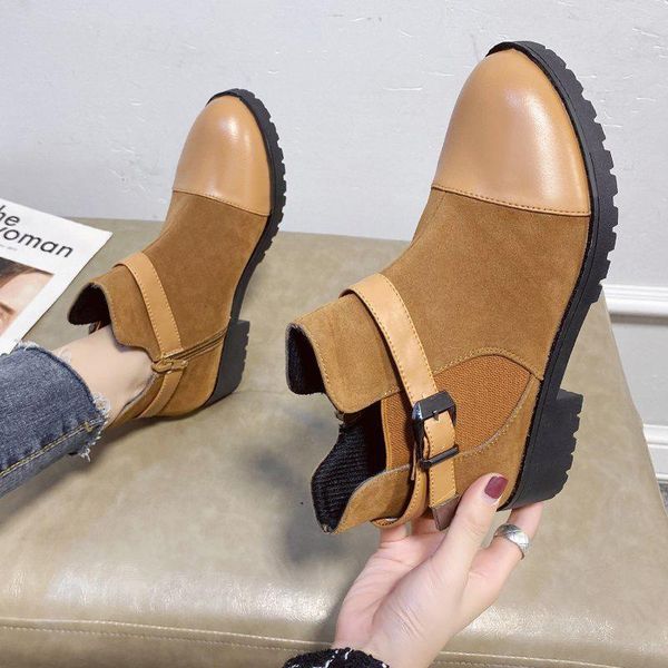 women's buckle ankle boots 2020 autumn women zip low heels woman patchwork pumps winter female ladies shoes plus size 35-43, Black
women's buckle ankle boots 2020 autumn women zip low heels woman patchwork pumps winter female ladies shoes plus size 35-43, Black