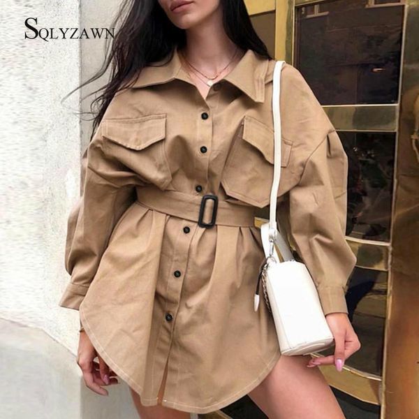 korean cotton khaki tunic belt long trench female streetwear fall long sleeve windbreaker france coat fashion chic outerwear, Tan;black
korean cotton khaki tunic belt long trench female streetwear fall long sleeve windbreaker france coat fashion chic outerwear, Tan;black