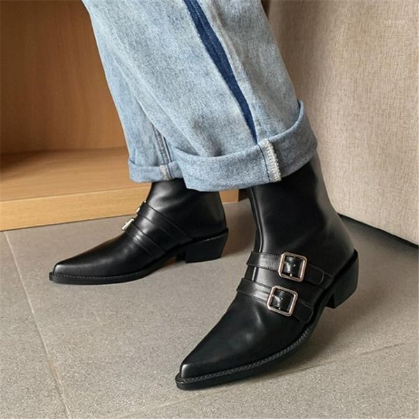 pxelena retro buckle western cowboy boots women real genuine leather chunky med heels motorcycle biker ankle boots autumn winter1, Black
pxelena retro buckle western cowboy boots women real genuine leather chunky med heels motorcycle biker ankle boots autumn winter1, Black