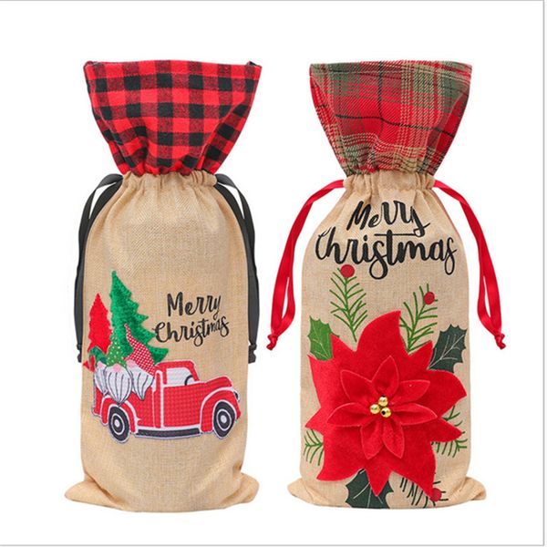 christmas ornaments creative linen wine bottle cover bag plaid drawstring bags bottle holder home party table decorations e102102, Blue
christmas ornaments creative linen wine bottle cover bag plaid drawstring bags bottle holder home party table decorations e102102, Blue