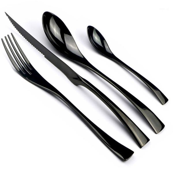24 piece rainbow black flatware cutlery set stainless steel dinnerware sharp steak dinner knives forks spoons tableware set1
24 piece rainbow black flatware cutlery set stainless steel dinnerware sharp steak dinner knives forks spoons tableware set1
