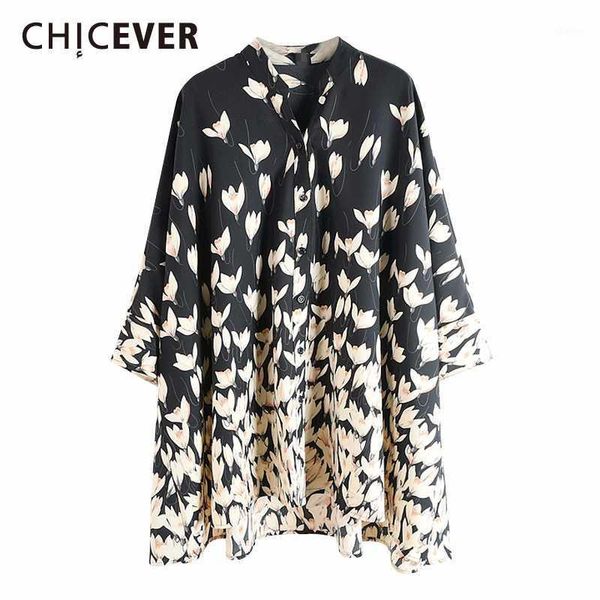 women's blouses & shirts chicever korean print shirt for women asymmetric v neck batwing sleeve casual oversize blouse female summer fa, White
women's blouses & shirts chicever korean print shirt for women asymmetric v neck batwing sleeve casual oversize blouse female summer fa, White